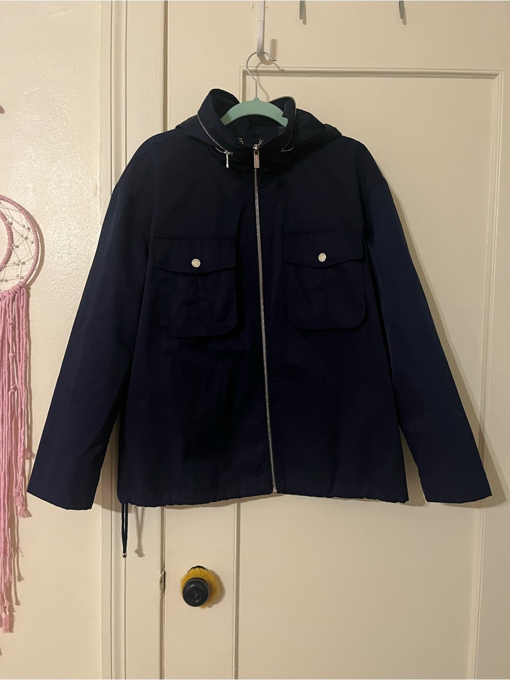 Navy Hooded Zip Jacket